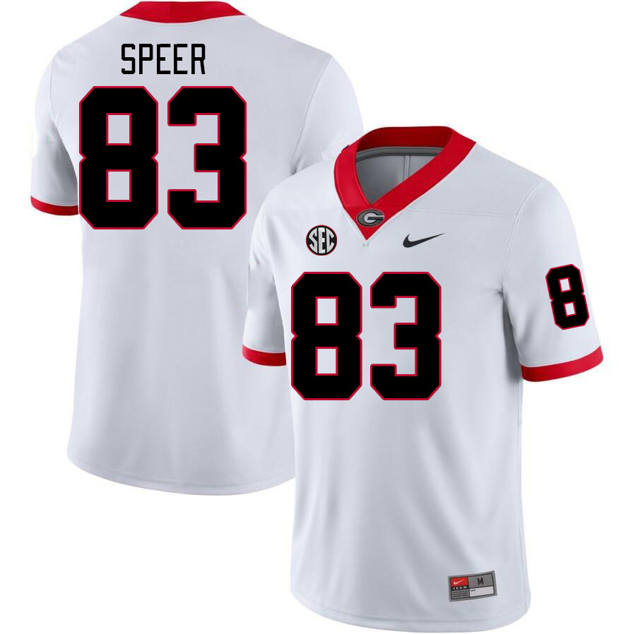 Georgia Bulldogs Men's Cole Speer #83 White Stitched College UGA Football Jersey 23YV016RR